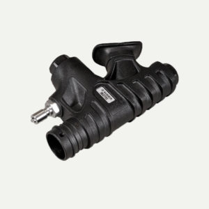 Inflator with plastic buttons